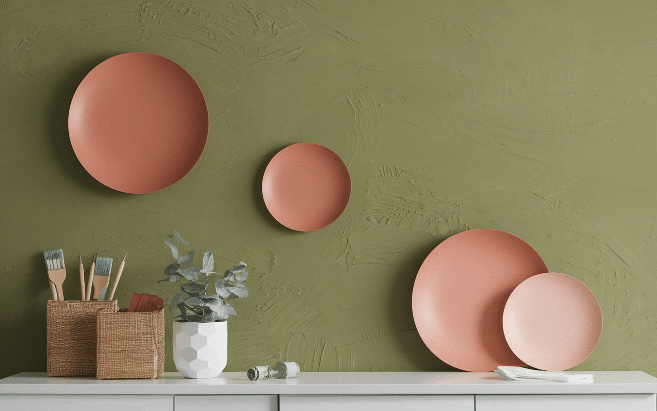 Collection de papier peint et couleurs terracotta