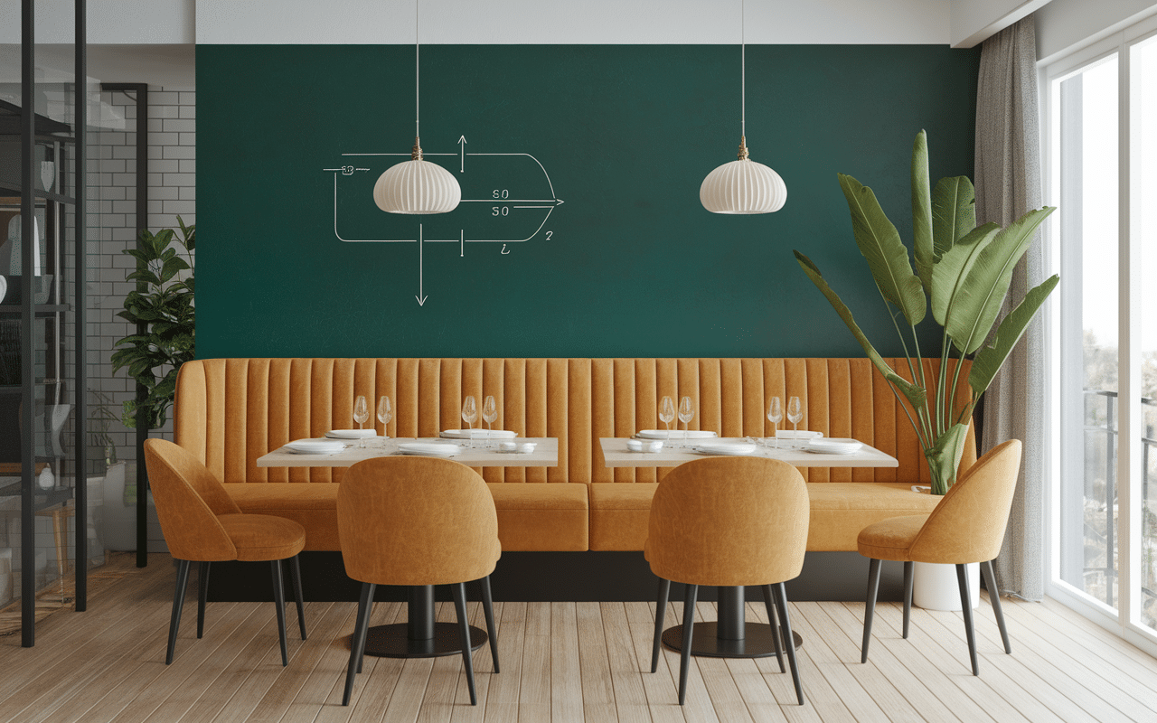 Technique structure banquette resto avec annotations