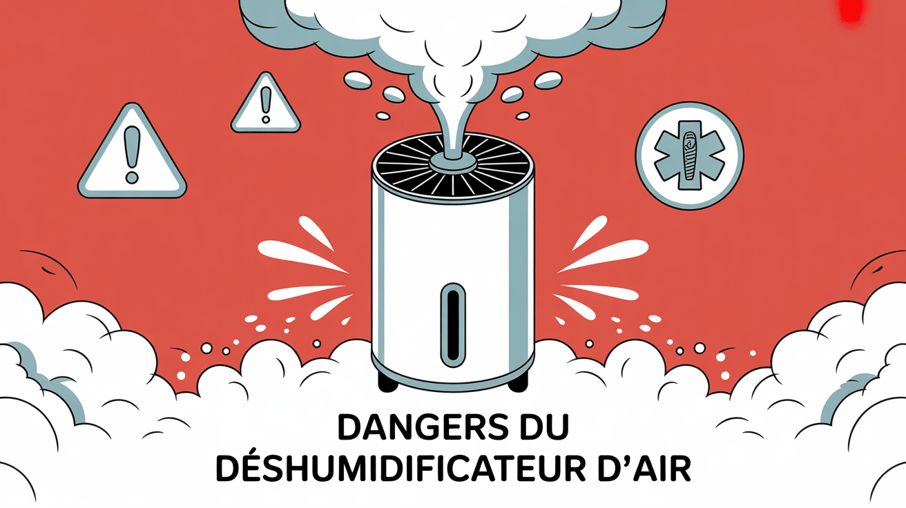 Danger déshumidificateur fond rouge
