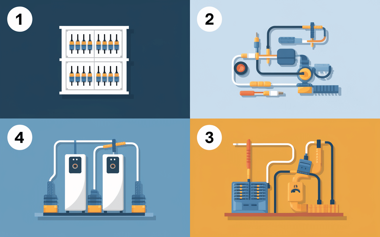 Schéma étapes électricité et isolation