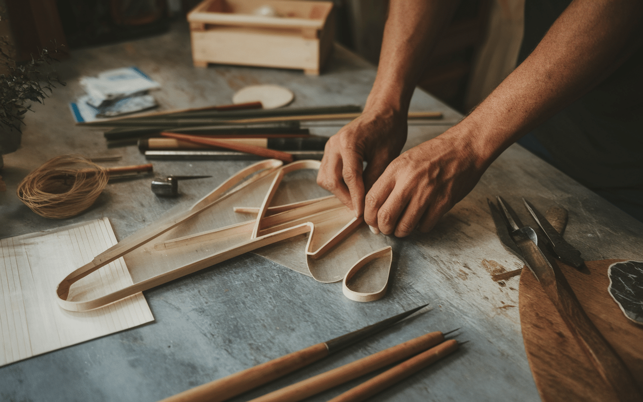 Processus artisanal de lampe japonaise