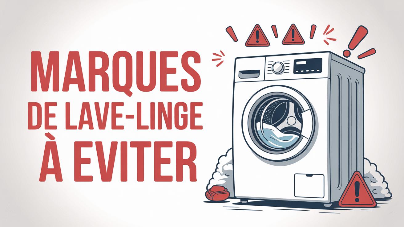 Machine à laver avec signes alerte rouges