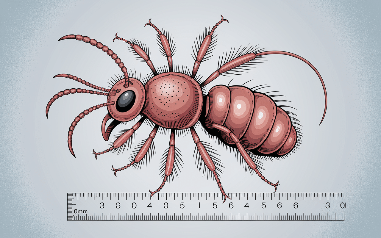 Mite de poussiere avec dimensions
