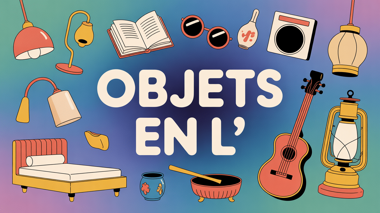 Illustration avec objets quotidiens et rares en L