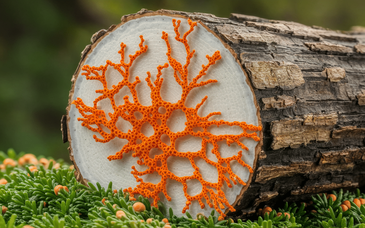 Signe d'infection de merule sur bois