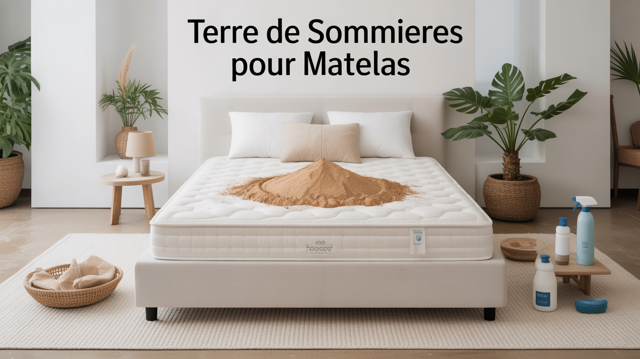 Vue d'ensemble de matelas avec terre de Sommières