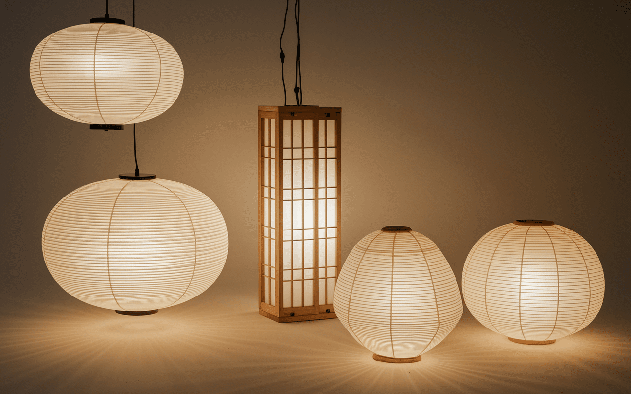 Collection variée de lampes japonaises