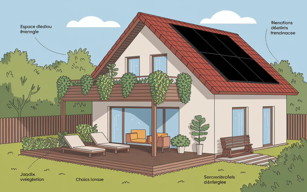 Avantages toit terrasse maison illustration espace détente et isolation