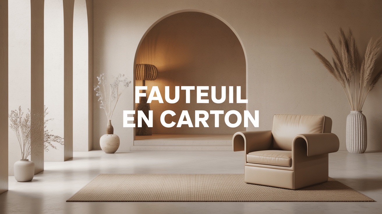 fauteuil en carton moderne dans salon minimaliste