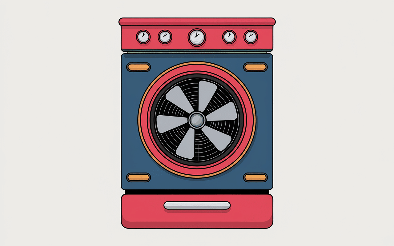 Schéma four ne chauffe plus mais ventile, flux d'air sans chaleur