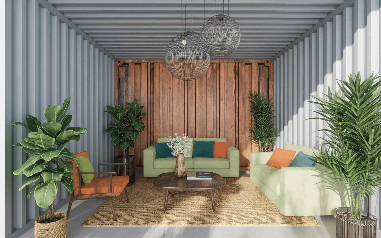 Interieur maison container decoration industrielle chic personnalisee
