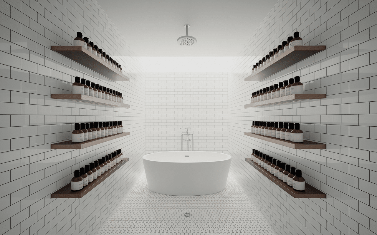 etagere douche sans percage d'angle installation dans salle de bain