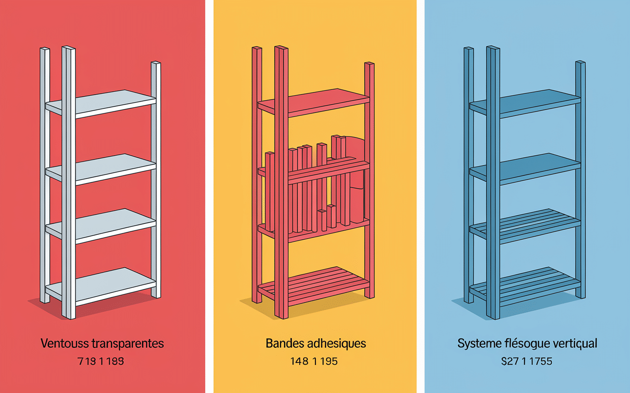 fixations etagere douche sans percage ventouse adhesive telescopique