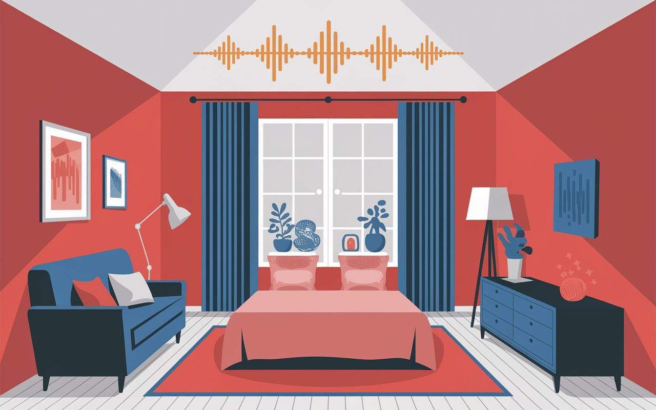 isolation phonique mur chambre sources bruit illustration