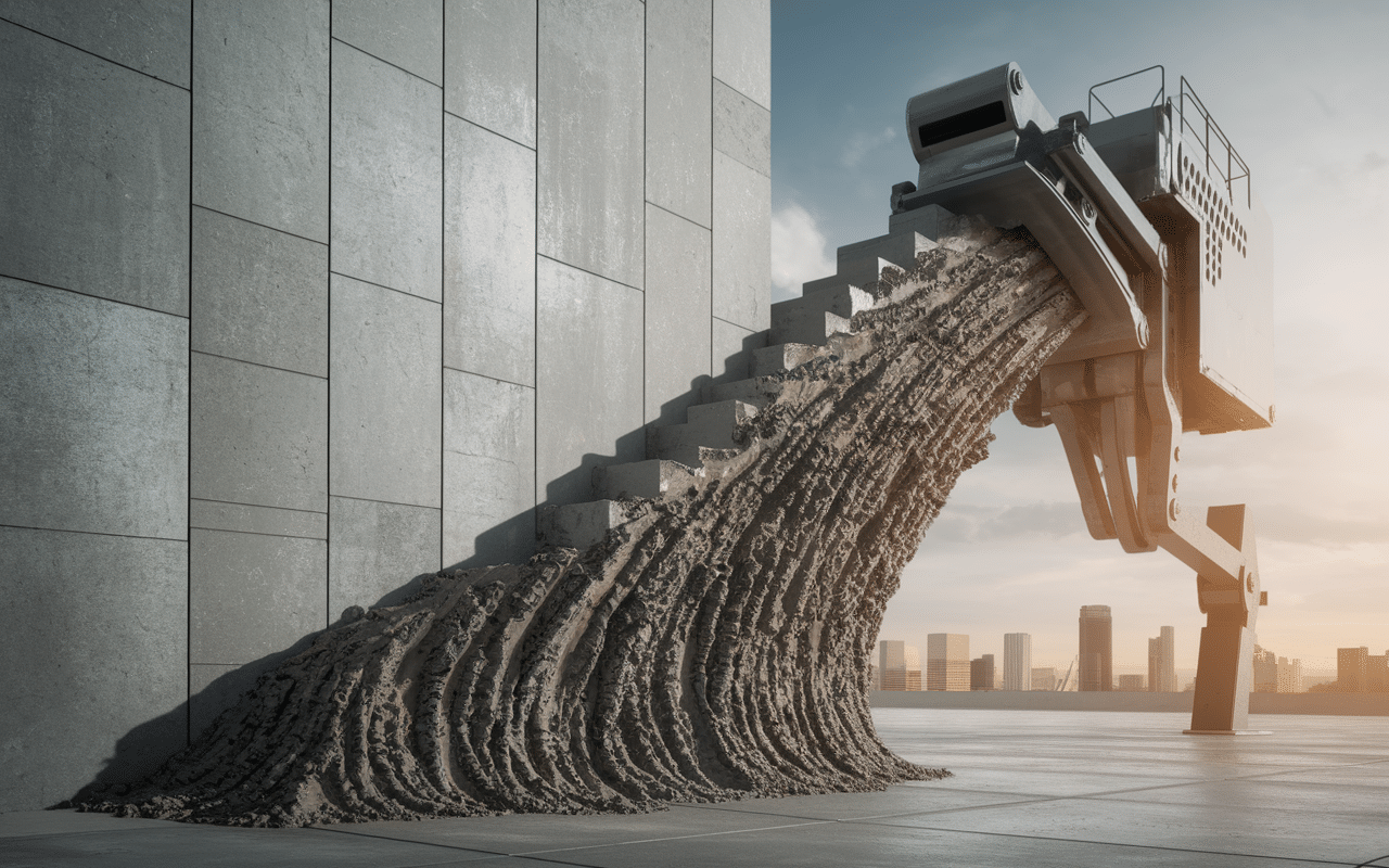 Coupe technique imprimante 3D maison imprimée en 3D