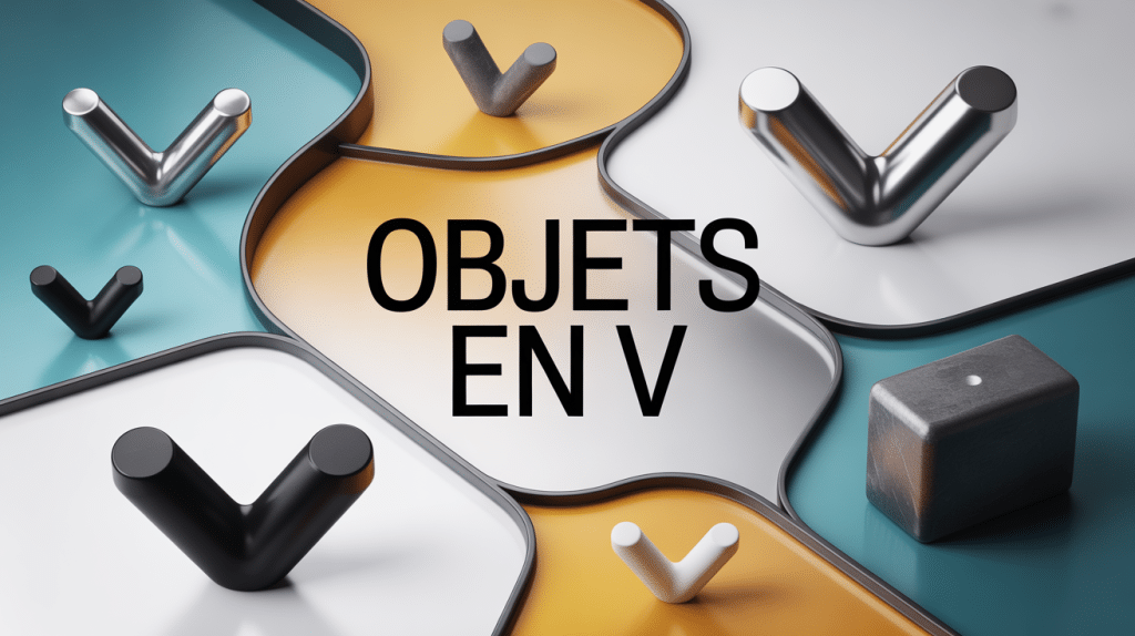 illustration objets en v métal plastique design