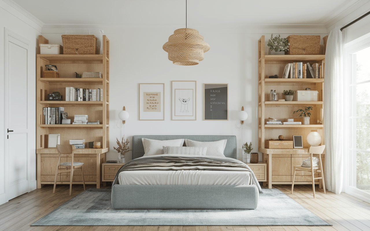 rangements astucieux chambre parentale cosy tiroirs étagères