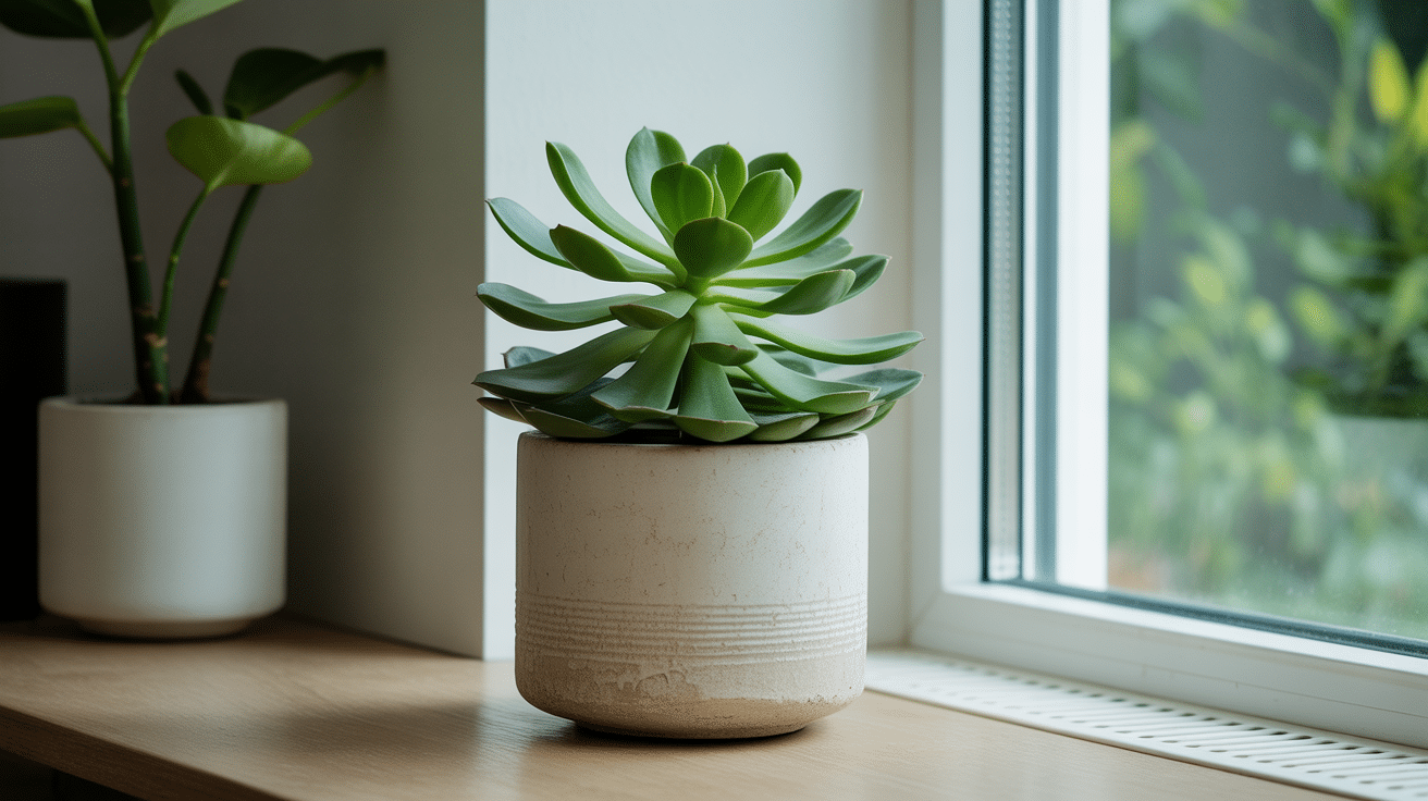 arbre de jade dans une chambre lumière naturelle