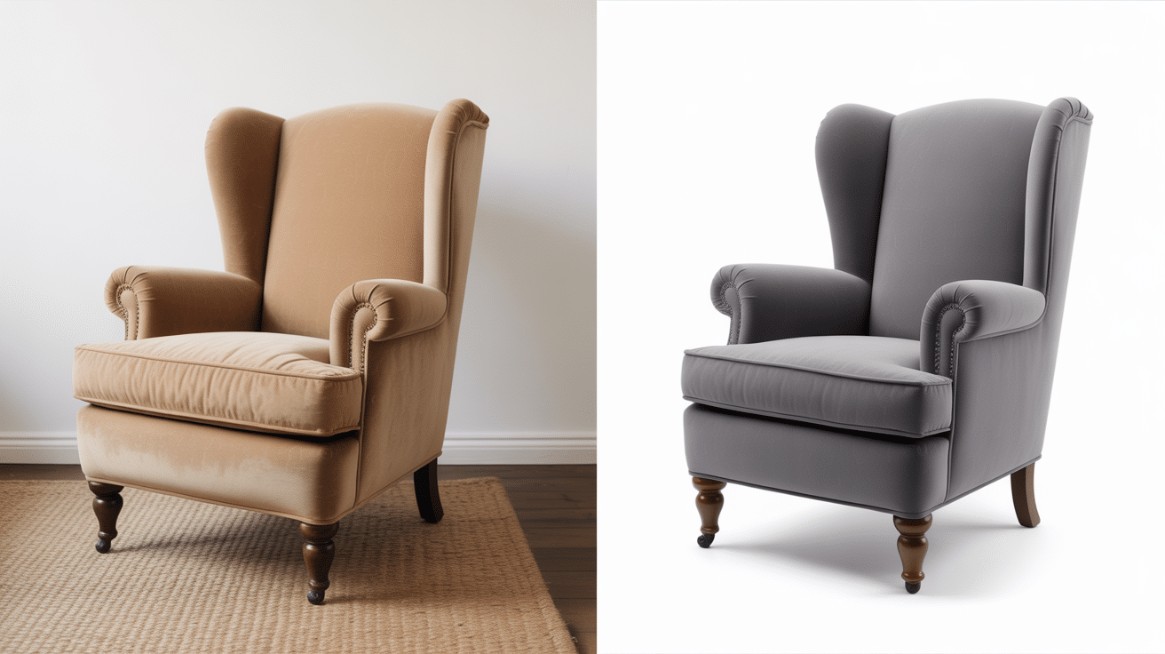Comparatif fauteuil crapaud use et housse grise protectrice