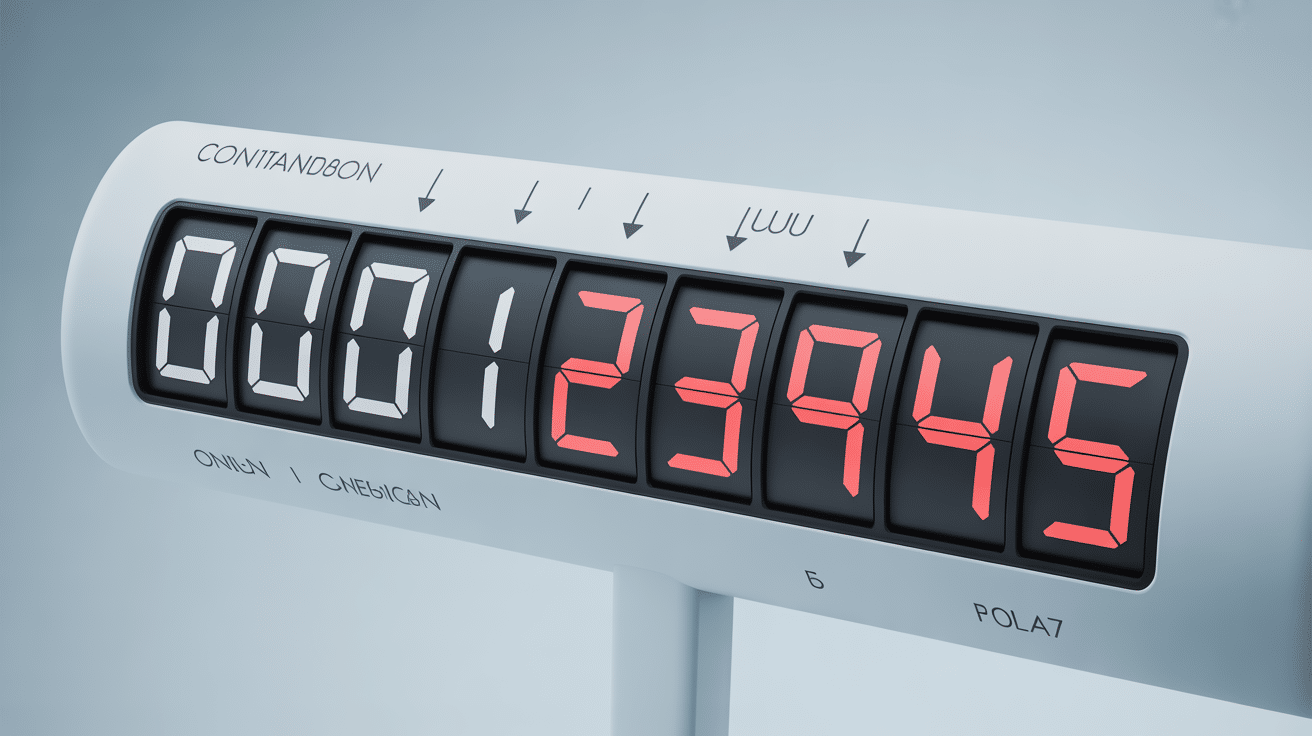 comment lire un compteur d'eau à 8 chiffres cadran détaillé