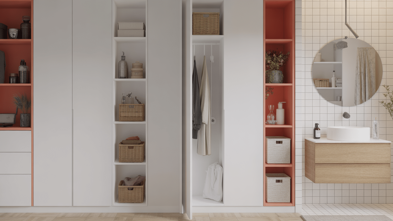 Schémas configurations salle de bain dressing modulaires