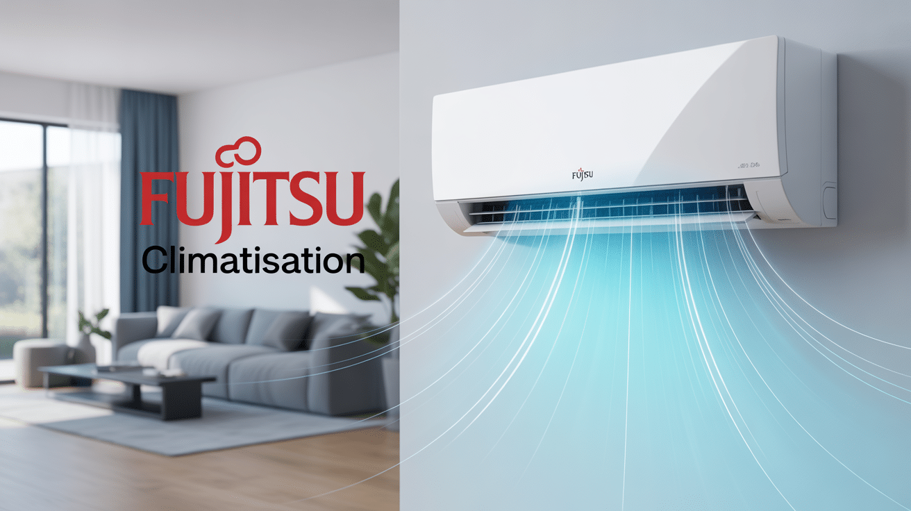 Fujitsu climatisation unité murale blanche dans salon design