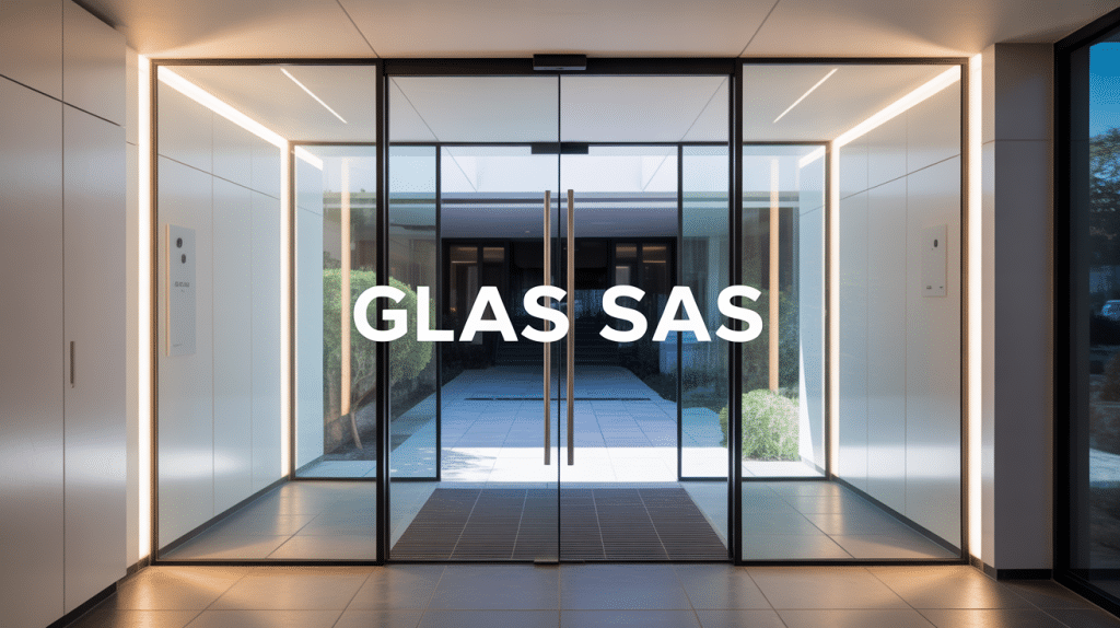Glas sas entrée vitrée aluminium double porte