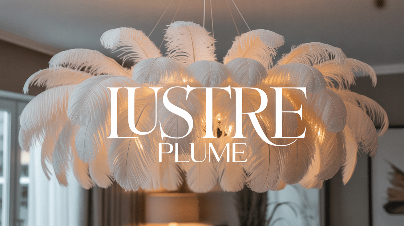 lustre plume blanc moderne salon