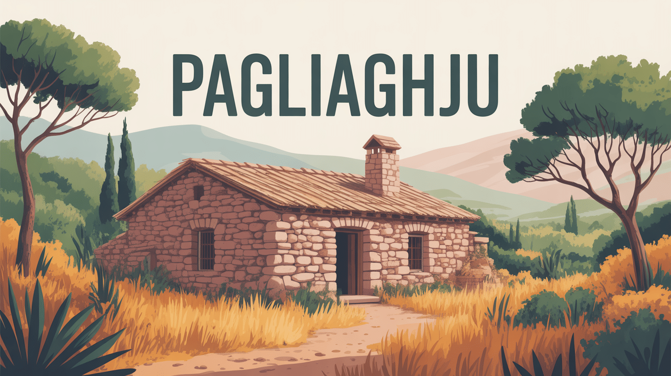 Pagliaghju en pierres sèches dans le maquis corse