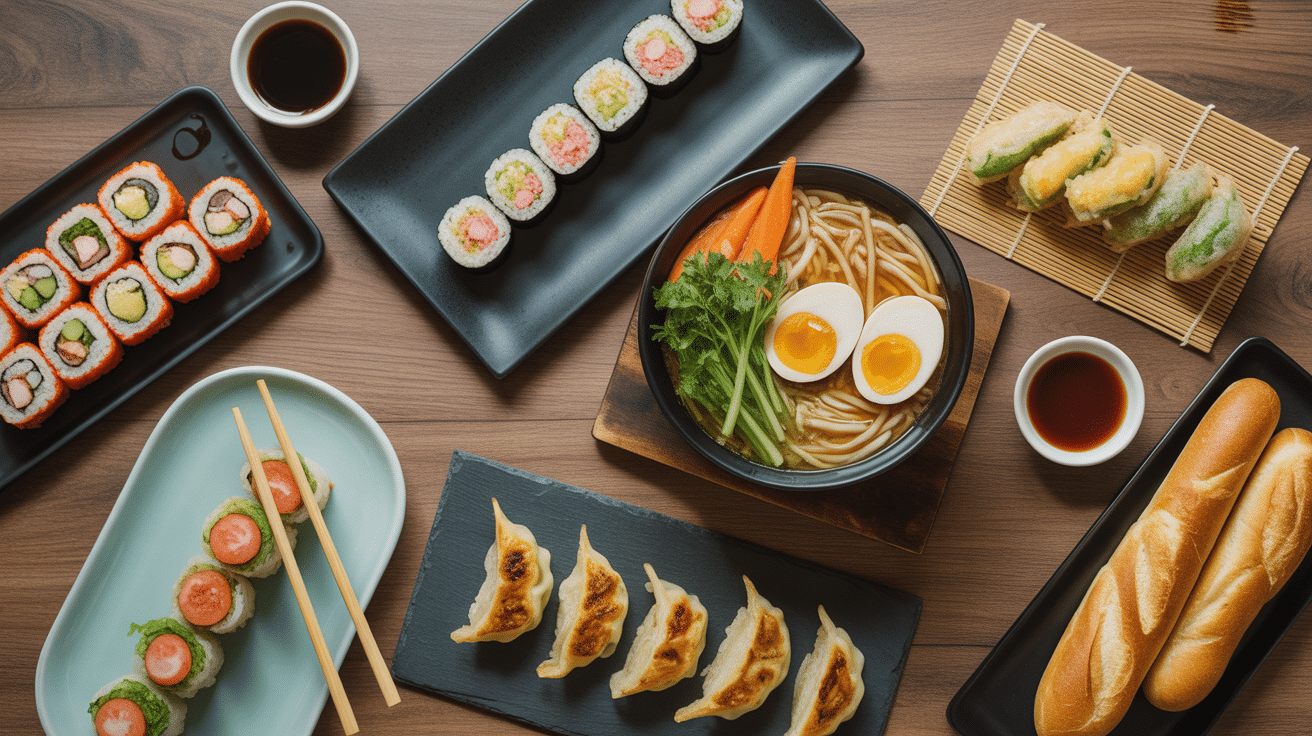 plats japonais maison makis ramen gyozas