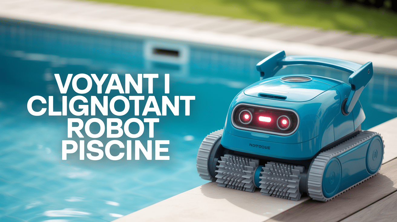 robot piscine zodiac voyant i clignote devant piscine