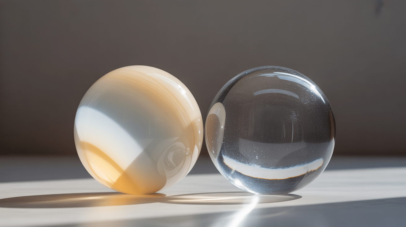 comparaison verre blanchi translucide et verre dépoli