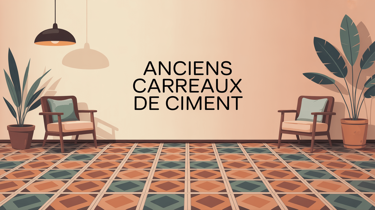 Illustration ancien carreaux de ciment graphique et patrimonial