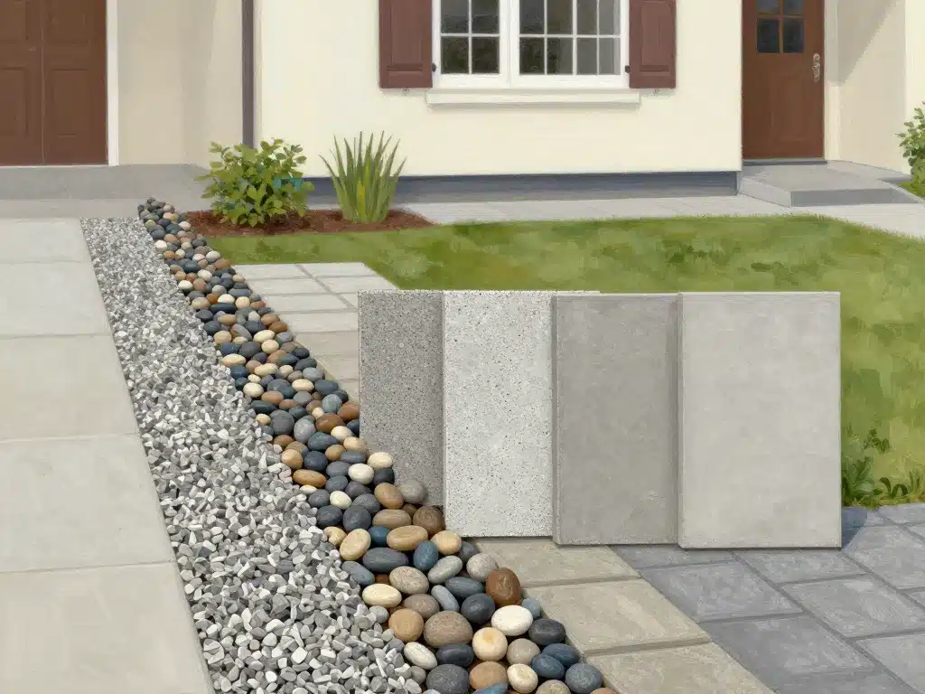 matériaux bande de propreté maison gravier béton galets