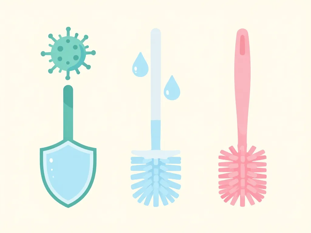 schéma avantages brosse wc silicone versus classique