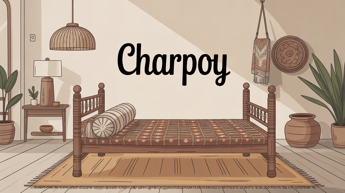 charpoy traditionnel indien dans intérieur contemporain