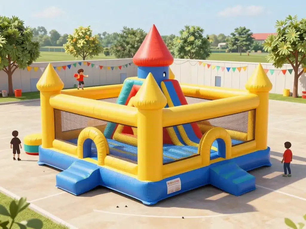 scene chateaux xxl gonflable sécurisé pour événement