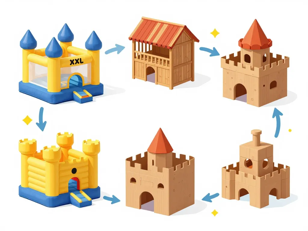 schema chateaux xxl gonflable bois puzzle
