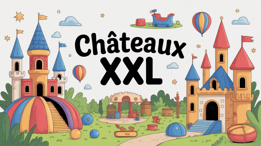 illustration chateaux xxl pour enfants, events et decoration