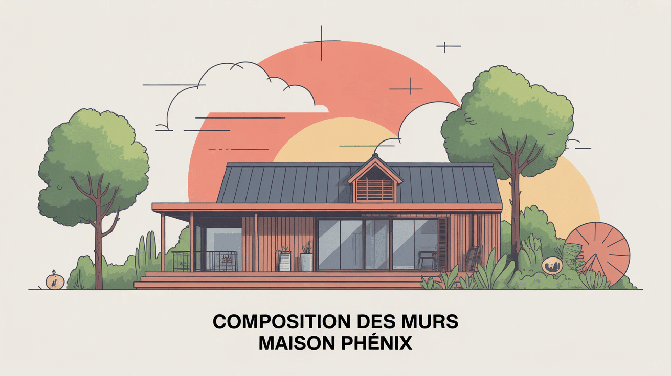 illustration composition des murs maison phenix structure métallique panneaux