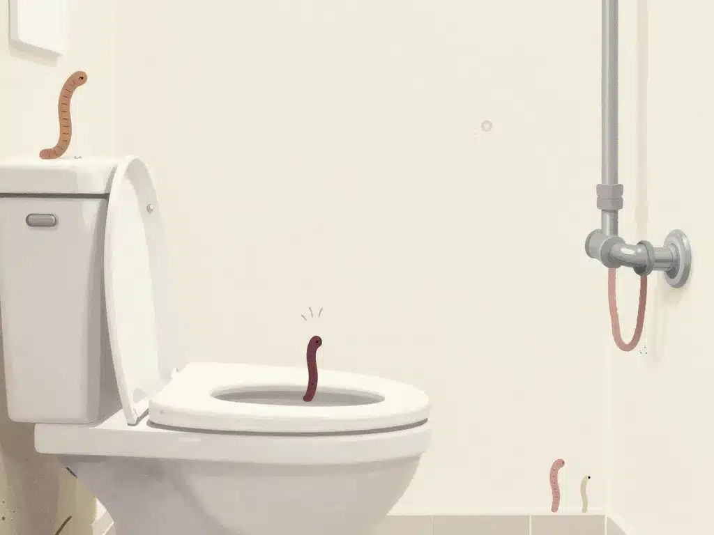 Illustration types de vers dans les toilettes