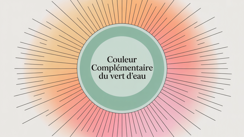 Illustration cercle chromatique pastel couleur complémentaire vert d'eau