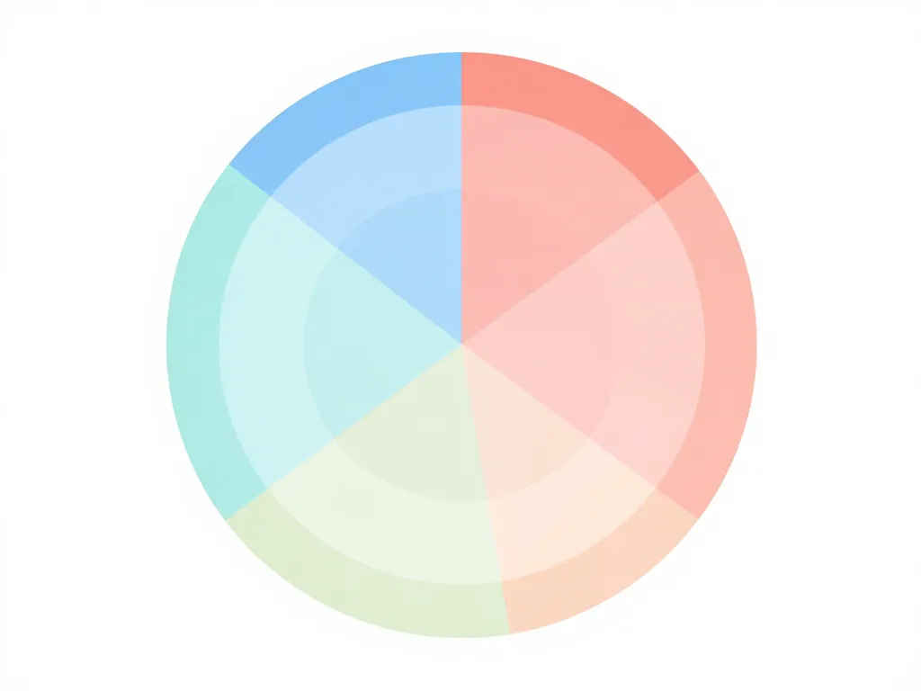 Diagramme conceptuel couleur complémentaire vert d'eau et corail