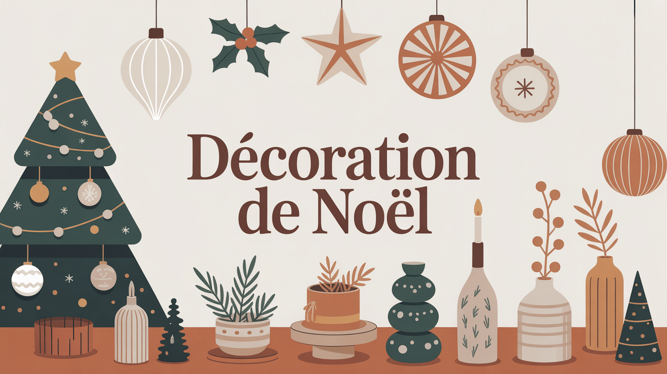 décoration de noel avec sapin et guirlandes lumineuses