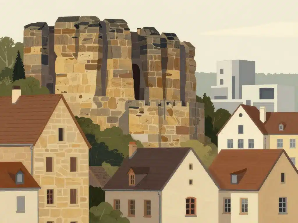 grès des vosges nuances et texture bâtiment