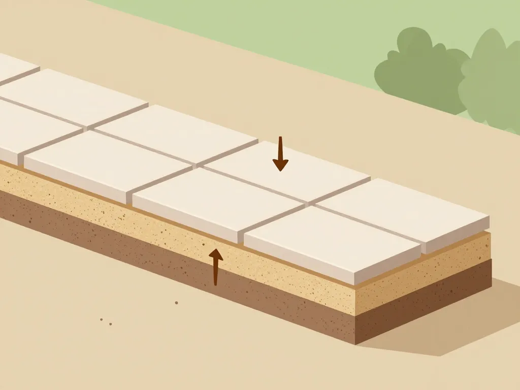 schéma inconvénients pose dalle sur sable coupes et mouvements