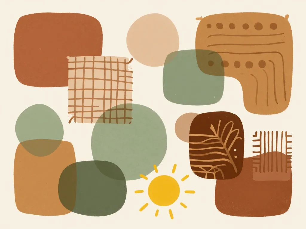 palette indie home tons chauds motifs artistiques