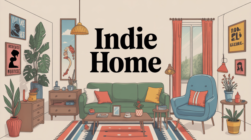 illustration indie home salon cosy vintage