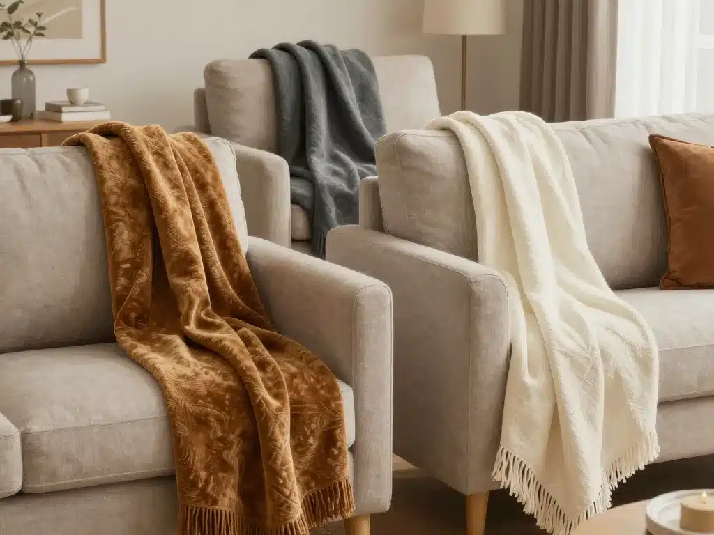 jete de canape coton lin velours salon déco