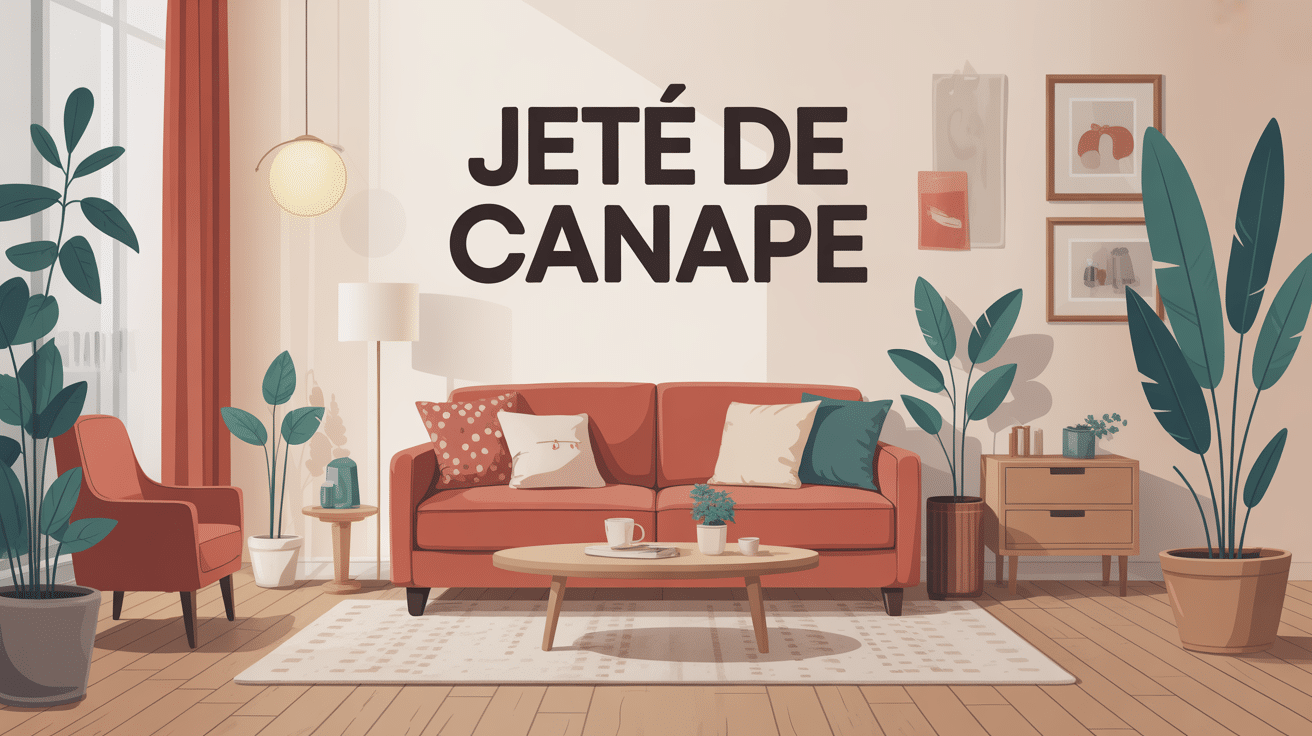 jete de canape sur grand canapé central salon cosy